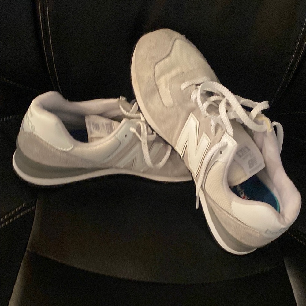 New Balance Gray and White Sneakers with Cushioned Midsole